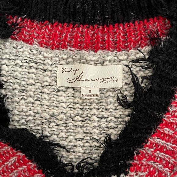 Vintage Havana Destroyed V Neck Frayed Distressed Sweater. - Picture 6 of 6